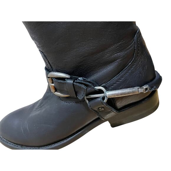 Trask Addison Leather Black Brown Equestrian Knee High Riding Boots Womens 6.5 - Picture 6 of 10
